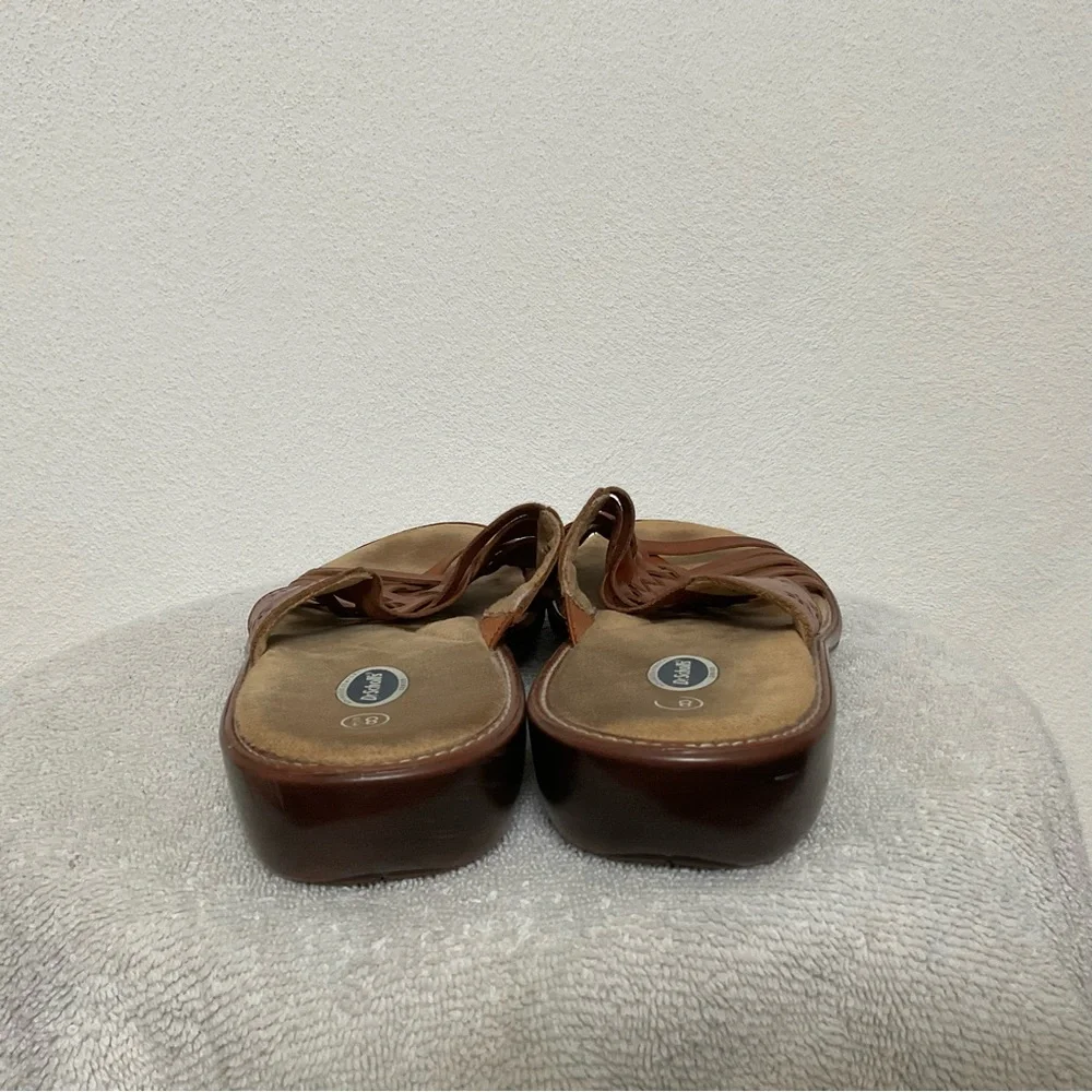Dr Scholls Tan Woven Sandal With Lasercut Flower Details Size 8.5 Spring Comfort